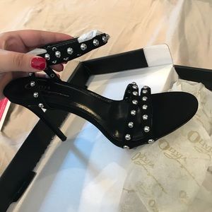 Black & silver studded heels